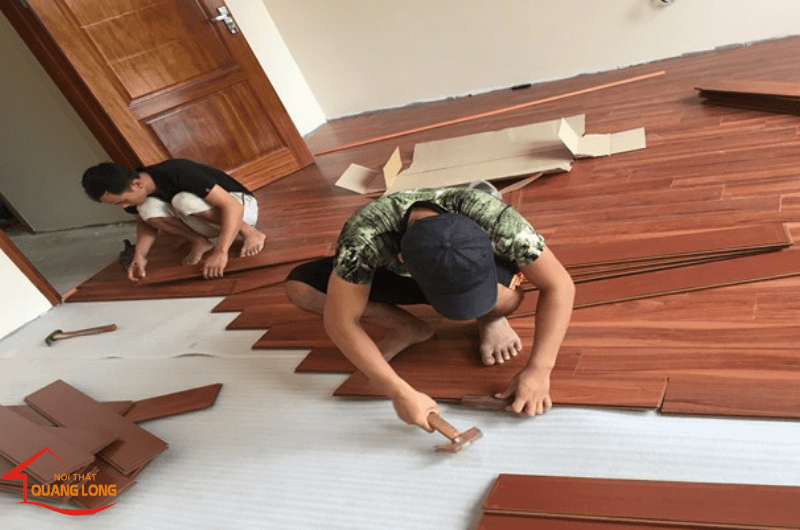 Hướng dẫn thi công sàn gỗ tự nhiên đúng cách - Nội thất Quang Long